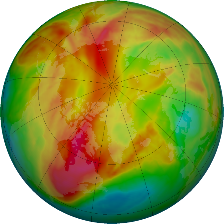 Arctic ozone map for 19 February 2015